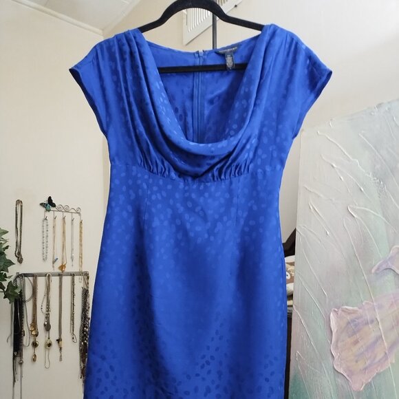 Banana Republic Blue Silk Polka Dot Dress Size 0/ XSmall - Picture 1 of 5